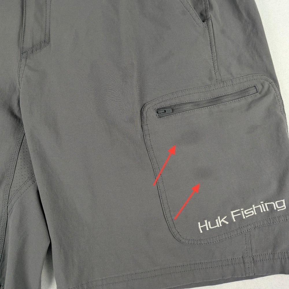 Huk Fishing Shorts Mens XXL Grey Performance Cargo Quick Dry H2000011 P000733 - Picture 13 of 13